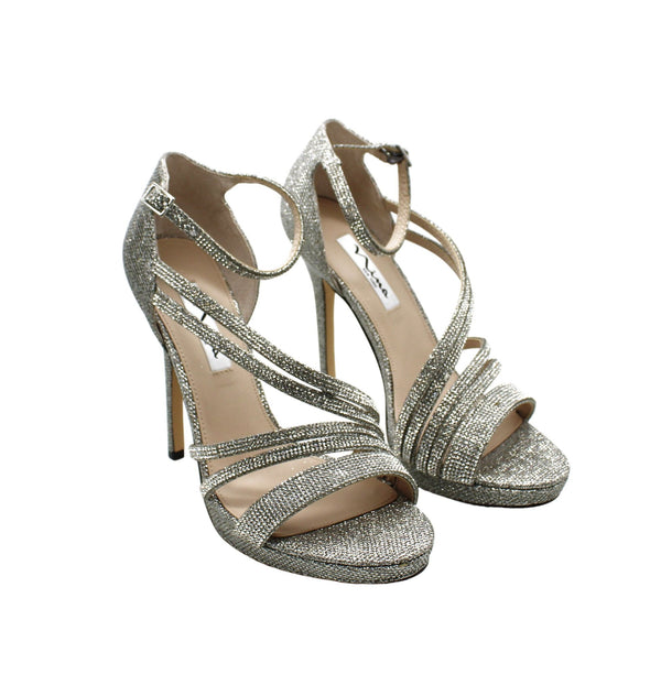 Freyja Womens Glitter Rhinestone Dress Sandals