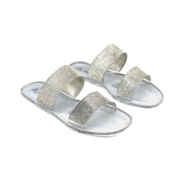 Wild Pair Juba Jelly Bling Flat Sandals - Sparkle in Comfort