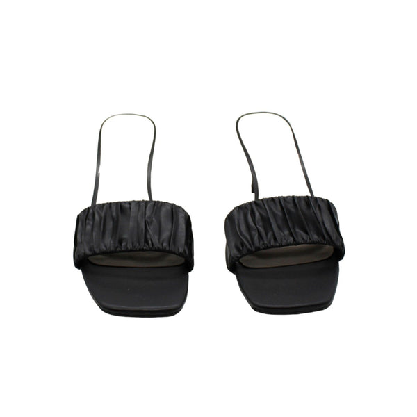 Sugar Leader Women's Heeled Slide Sandals, Black
