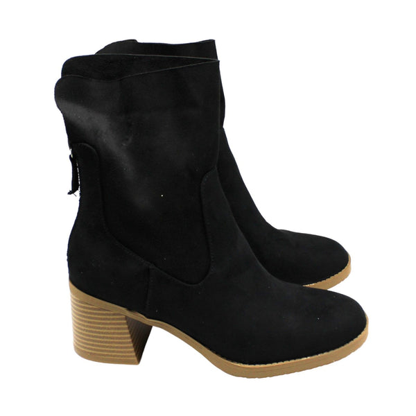 Sun + Stone Womens Block Heel Laceless Ankle Boots