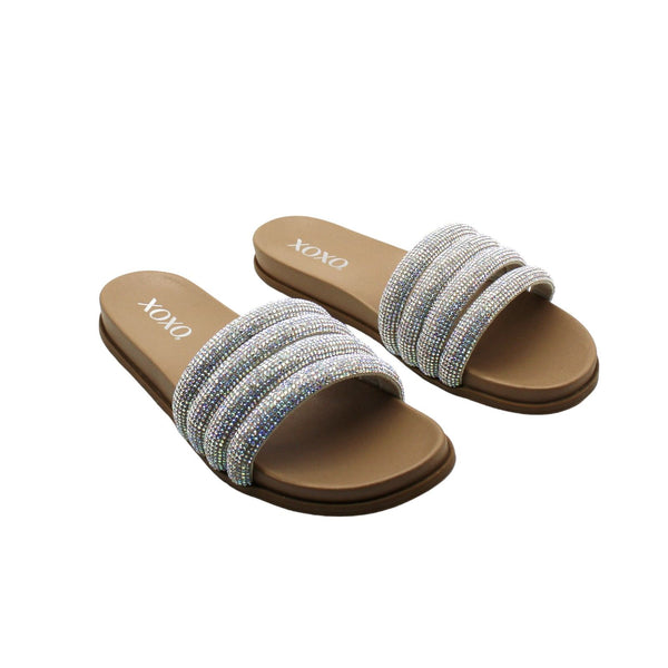 Xoxo Women's Jolee Puffy Footbed Sandals - Silver-Tone