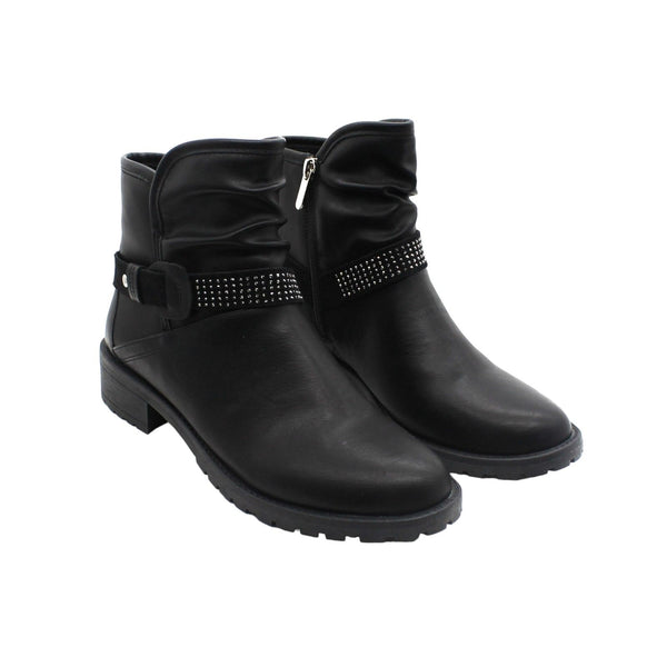 GC SHOES Moto Black Ankle Bootie - Black