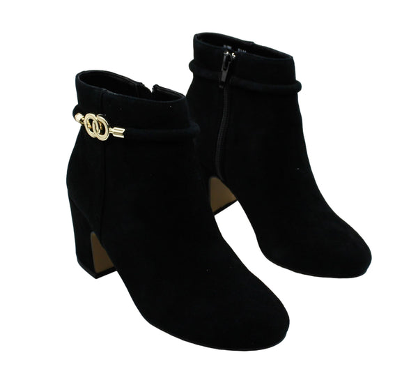 Bella Vita Women's Diaz Booties - Black Kid Suede Leather