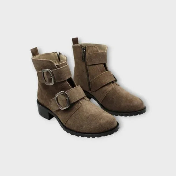 NYLA Womens Leather Booties Ankle Boots
