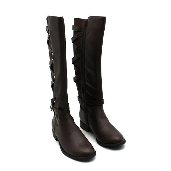Sleek Sophistication: Thalia Sodi Women's Veronika Faux Leather Riding Boots