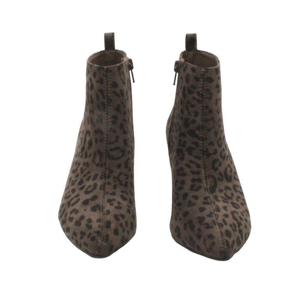 GC Shoes Womens Aden Faux Suede Kitten Heel Booties Taupe 7.5 Medium